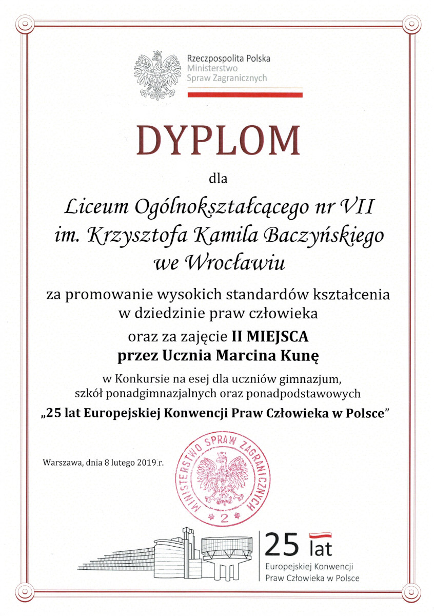 Dyplom MKuna