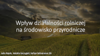 Wplyw dzialalnosci rolniczej na srodowisko